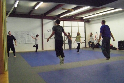 Jump-rope during calisthenics at the end of our classes